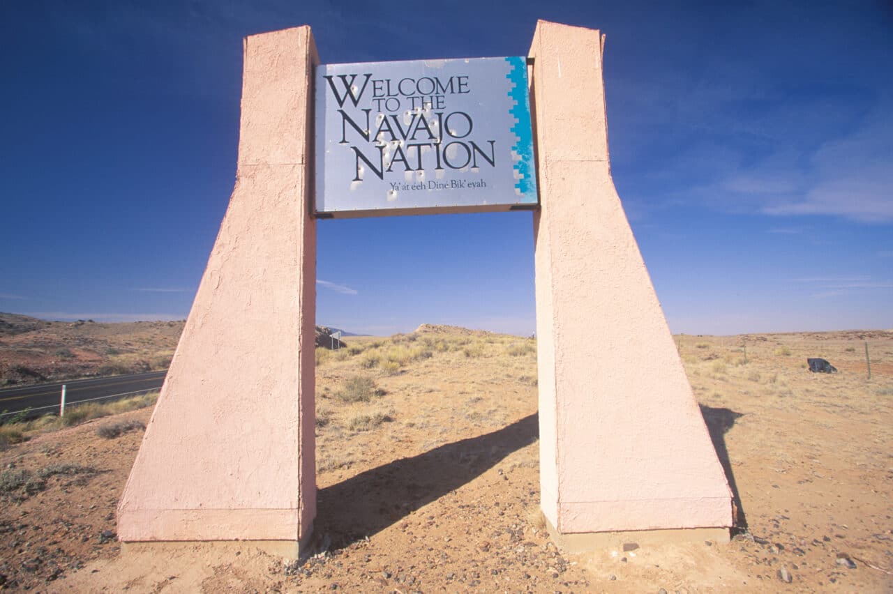 A sign that reads ÒWelcome to the Navajo NationÓ